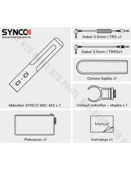 Synco M3 Camera Microphone - Cardioid with Monitor and LowCut filter