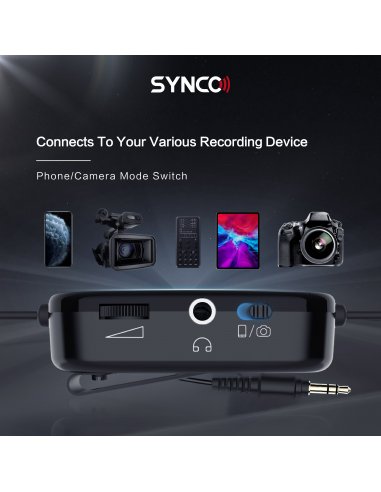 Synco S6M2 lavelier microphone with monitor and...