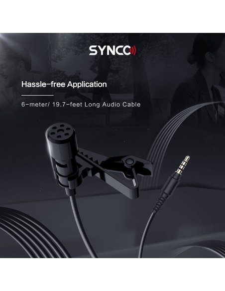 Synco S6M2 lavelier microphone with monitor and LowCut filter