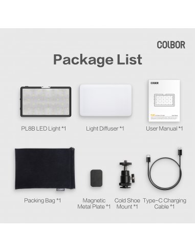 COLBOR PL8B Led Pocket Panel 2500-9000K