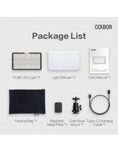 COLBOR PL8R Led Pocket Panel RGB 2500-9000K