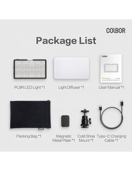 COLBOR PL8R Led Pocket Panel RGB 2500-9000K